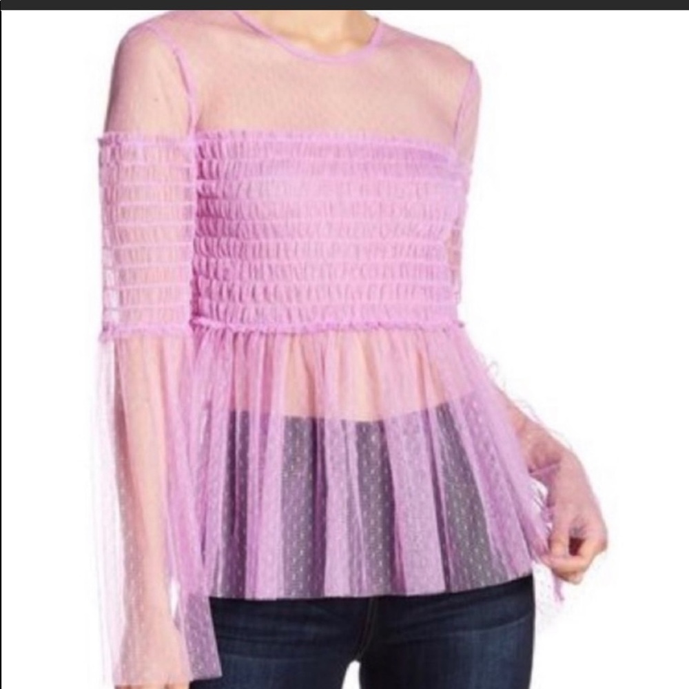 Romeo and Juliet Courture sheer purple tulle top